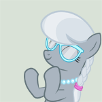 Size: 150x150 | Tagged: safe, artist:pinkiemina, silver spoon, g4, animated, clapping, clapping ponies, eyes closed, female, glasses, solo