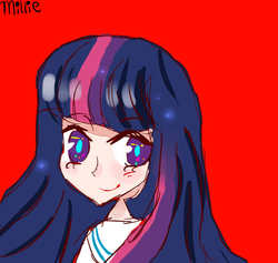 Size: 792x750 | Tagged: safe, artist:millie, twilight sparkle, human, g4, female, humanized, looking at you, pixiv, solo