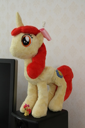 Size: 683x1024 | Tagged: safe, artist:creideiki-se, apple bloom, alicorn, pony, g4, bloomicorn, irl, photo, plushie, self ponidox, toy