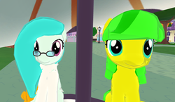 Size: 871x504 | Tagged: safe, screencap, oc, oc only, oc:lemon drop, oc:star dust, legends of equestria, faic, glasses