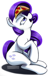 Size: 2039x3000 | Tagged: safe, artist:dimfann, rarity, g4, female, food, high res, horn, horn impalement, meat, pepperoni, pepperoni pizza, pizza, solo