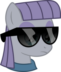 Size: 5067x5918 | Tagged: safe, artist:jackspade2012, maud pie, g4, absurd resolution, bored, cool, deal with it, female, simple background, solo, sunglasses, transparent background, vector