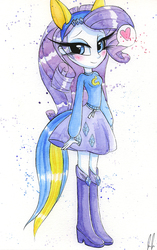 Size: 711x1130 | Tagged: safe, artist:prettypinkpony, rarity, equestria girls, g4, female, humanized, impossibly long eyelashes, long eyelashes, solo, wondercolt ears, wondercolt tail