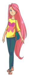 Size: 632x1629 | Tagged: safe, artist:looji, fluttershy, human, g4, cute, female, humanized, simple background, solo, transparent background