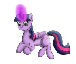 Size: 1398x1188 | Tagged: safe, artist:cjvselinmortal, twilight sparkle, alicorn, pony, g4, :3, adorkable, cute, dork, female, glowing horn, horn, magic, mare, prone, simple background, smiling, solo, transparent background, twiabetes, twilight sparkle (alicorn), vector