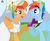 Size: 993x805 | Tagged: safe, artist:artistbrony, rainbow dash, oc, oc:swagoskittles, pony, g4, blushing, canon x oc, duo, marriage, piercing, rainbow blitz, rule 63, shipping, wedding