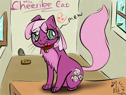 Size: 1024x768 | Tagged: safe, artist:x157258, cheerilee, cat, g4, female, solo, species swap