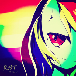 Size: 1889x1889 | Tagged: safe, artist:rst, rainbow dash, g4, female, portrait, smiling, solo