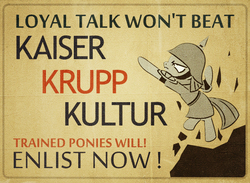 Size: 620x455 | Tagged: safe, artist:dan232323, maud pie, g4, helmet, pickelhaube, poster, propaganda, world war i