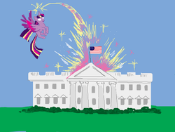 Size: 800x600 | Tagged: artist needed, source needed, safe, twilight sparkle, alicorn, pony, g4, doodle or die, female, mare, solo, terrorism, terrorist, twilight sparkle (alicorn), white house