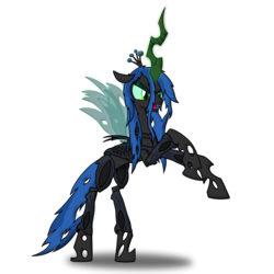 Size: 1280x1280 | Tagged: dead source, safe, artist:christiancerda, queen chrysalis, changeling, changeling queen, xenomorph, g4, alien (franchise), female, simple background, solo, transparent background
