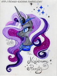 Size: 605x800 | Tagged: safe, artist:donika-schovina, nightmare rarity, g4, female, portrait, solo, traditional art