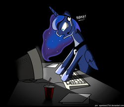 Size: 927x800 | Tagged: safe, artist:spartane27lol, princess luna, gamer luna, g4, female, solo