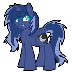 Size: 500x500 | Tagged: artist needed, source needed, safe, princess luna, g4, female, messy mane, simple background, solo