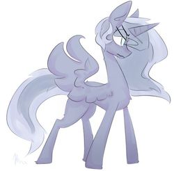Size: 502x494 | Tagged: safe, princess luna, g4, discorded, female, simple background, solo