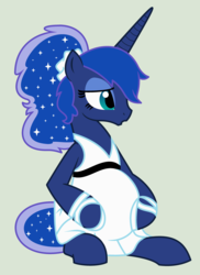 Size: 2840x3896 | Tagged: safe, artist:evilfrenzy, princess luna, alicorn, pony, g4, :o, alternate hairstyle, clothes, dress, female, high res, ponytail, pregnant, scrunchie, simple background, sitting, solo, tired, vector