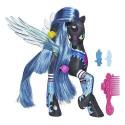 Size: 900x900 | Tagged: safe, queen chrysalis, changeling, changeling queen, g4, clothes, electronic toy, female, goth, irl, photo, ponymania, socks, solo, toy