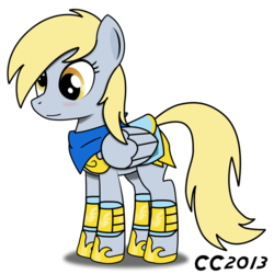 Size: 1024x1024 | Tagged: safe, artist:christiancerda, derpy hooves, pegasus, pony, g4, armor, female, handkerchief, mare, solo