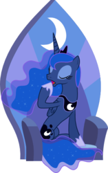 Size: 398x636 | Tagged: safe, artist:decimix, princess luna, g4, .svg available, female, simple background, solo, svg, throne, transparent background, vector, yawn