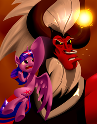 Size: 2017x2572 | Tagged: safe, artist:nadnerbd, lord tirek, twilight sparkle, alicorn, centaur, pony, g4, twilight's kingdom, action pose, female, fight, glare, gritted teeth, high res, male, mare, open mouth, punch, shoryuken, twilight sparkle (alicorn), twilight vs tirek, underhoof, uppercut