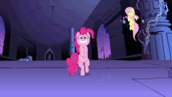 Size: 1920x1080 | Tagged: safe, screencap, fluttershy, pinkie pie, friendship is magic, g4, animated, castle of the royal pony sisters, elements of harmony, female