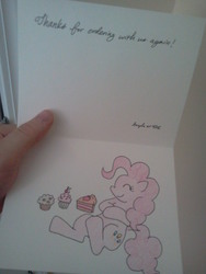 Size: 1200x1600 | Tagged: safe, pinkie pie, g4, card, crayon drawing, photo, thank you, traditional art