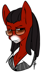 Size: 409x698 | Tagged: safe, artist:tiki-sama, oc, oc only, oc:florid, clothes, glasses, red and black oc, red eyes, solo