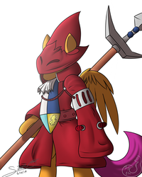 Size: 2000x2500 | Tagged: safe, artist:silverfox057, scootaloo, g4, clothes, costume, dragoon, female, final fantasy, final fantasy ix, freya crescent, high res, lance, scootaknight, solo