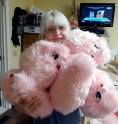 Size: 688x724 | Tagged: safe, artist:cryptic-enigma, oc, oc:fluffle puff, human, fluffle puff plushie, irl, irl human, photo, plushie