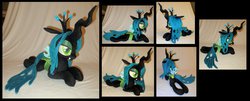 Size: 1408x567 | Tagged: safe, artist:fireflytwinkletoes, queen chrysalis, g4, irl, photo, plushie