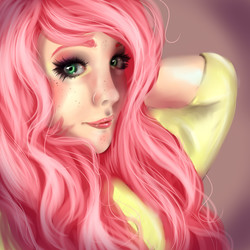 Size: 2000x2000 | Tagged: safe, artist:saoiirse, fluttershy, human, female, humanized, realistic, solo