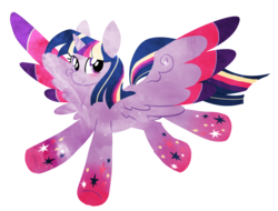 Size: 600x455 | Tagged: safe, artist:ramenxfox, twilight sparkle, alicorn, pony, g4, female, mare, rainbow power, solo, twilight sparkle (alicorn)
