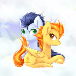Size: 2000x2000 | Tagged: safe, artist:chiweee, soarin', spitfire, g4, female, high res, male, ship:soarinfire, shipping, straight