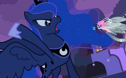 Size: 1172x720 | Tagged: safe, edit, edited screencap, screencap, princess luna, seabreeze, breezie, g4, female, male