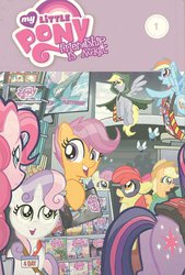 Size: 1014x1500 | Tagged: safe, idw, apple bloom, applejack, bon bon, derpy hooves, pinkie pie, rainbow dash, scootaloo, sweetie belle, sweetie drops, twilight sparkle, pegasus, pony, g4, butt, cutie mark crusaders, female, mare, plot, twibutt