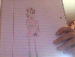 Size: 415x320 | Tagged: safe, artist:gracie_cleopatra, oc, oc only, oc:zoe melody, anthro, anthro oc, lined paper, solo, stylistic suck, traditional art