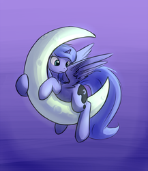 Size: 2448x2814 | Tagged: safe, artist:sokolas, princess luna, g4, crescent moon, female, high res, moon, s1 luna, simple background, solo, tangible heavenly object