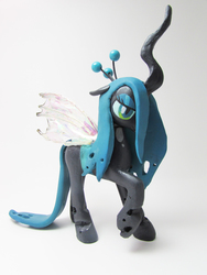 Size: 750x1000 | Tagged: safe, artist:imsya, queen chrysalis, changeling, changeling queen, g4, customized toy, female, sculpture, solo