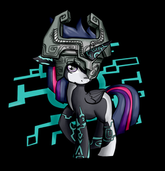 Size: 1291x1339 | Tagged: safe, artist:ophdesigner, twilight sparkle, alicorn, pony, g4, crossover, female, fused shadow, mare, midna, midna sparkle, pun, solo, the legend of zelda, the legend of zelda: twilight princess, twilight sparkle (alicorn)