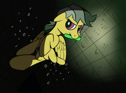 Size: 1600x1193 | Tagged: safe, artist:sidon-s, daring do, g4, female, glowstick, solo, underwater