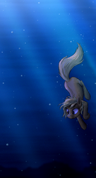 Size: 1024x1880 | Tagged: safe, artist:paper-pony, apple cobbler, g4, apple family member, solo, swimming, underwater