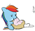 Size: 594x517 | Tagged: safe, artist:atryl, edit, rainbow dash, g4, cute, dashabetes, donut, female, filly, filly rainbow dash, foal, frosting, messy eating, nom, solo