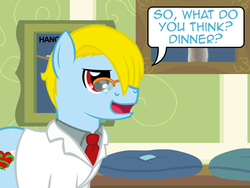 Size: 640x480 | Tagged: safe, artist:aha-mccoy, oc, oc only, oc:tony starkehuf, earth pony, pony, nopony-ask-mclovin, doctor, glasses, male, solo, speech bubble, stallion