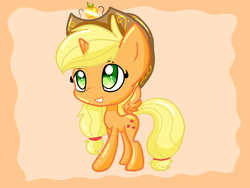 Size: 1024x768 | Tagged: safe, artist:le-poofe, applejack, alicorn, pony, g4, alicornified, applecorn, element of honesty, female, race swap, solo