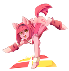 Size: 800x827 | Tagged: dead source, safe, artist:tomoe-chi, pony, clothes, dress, lazytown, ponified, solo, stephanie, stephanie meanswell, stepony