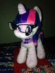 Size: 2448x3264 | Tagged: safe, artist:iflysna94, twilight sparkle, g4, 4de, glasses, high res, hipster, irl, photo, plushie, solo
