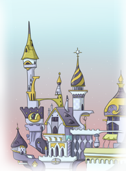 Size: 500x680 | Tagged: safe, artist:campus-cats, canterlot, castle, scenery