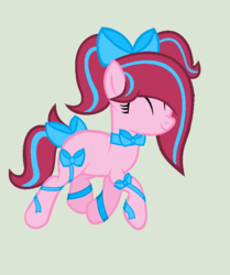 Size: 716x856 | Tagged: safe, artist:rainbow-pony-artist, oc, oc only, bow, eyes closed, solo