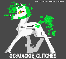 Size: 900x808 | Tagged: safe, artist:mack fedotoff, oc, oc only, oc:mackie glitches, pony, unicorn, distortion, glitch, male, solo, stallion