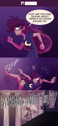 Size: 1280x2775 | Tagged: safe, artist:herny, princess luna, human, luna-afterdark, g4, barefoot, falling, feet, female, humanized, it keeps happening, pain, screaming, slipping, solo, stairs, tumblr
